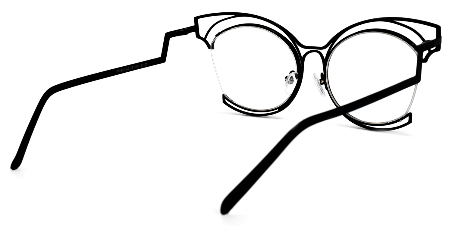Maggie - Cat Eye Black Eyeglasses | Vooglam Side View