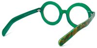 Almon - Round Green Eyeglasses | Vooglam Side View