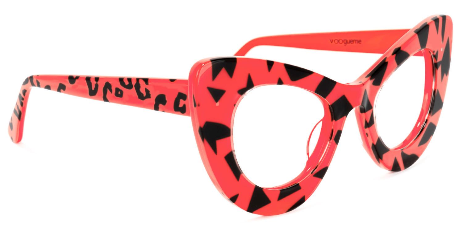 Cat Eye Red/Leopard Eyeglasses - 5