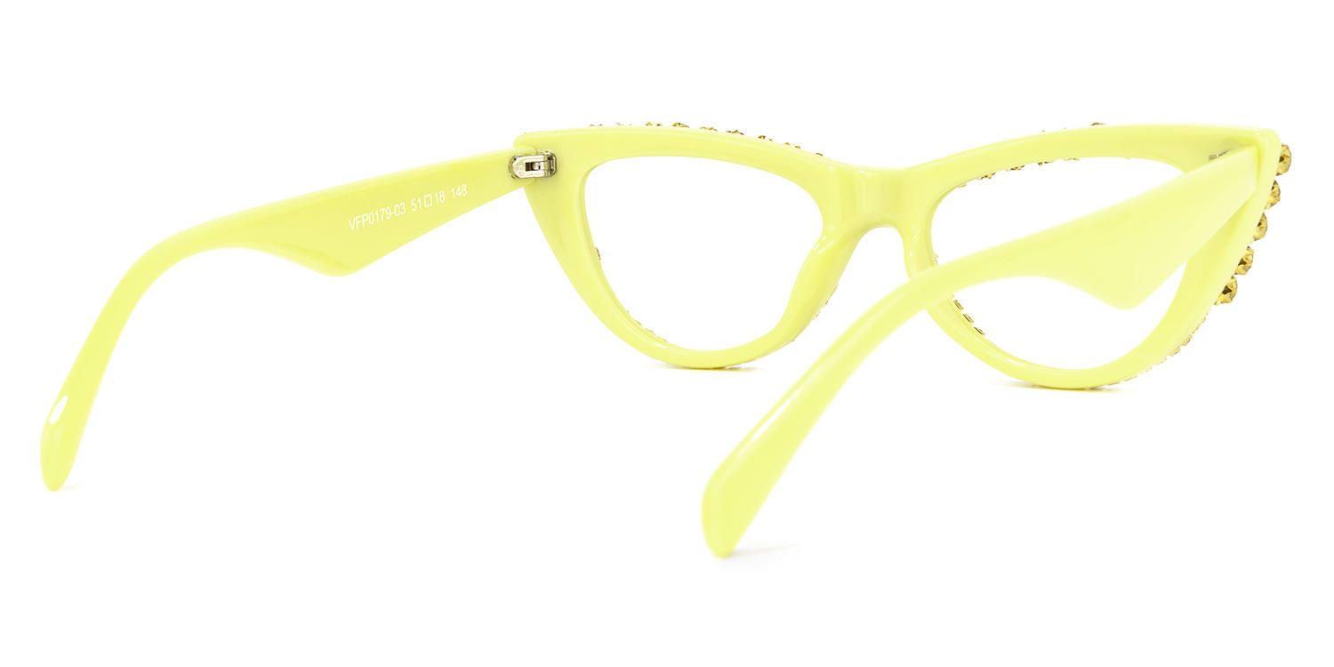 Cute Yellow Cat Eye Glasses- 3