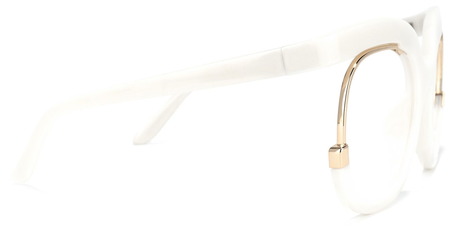 Fredia - Square White Eyeglasses - 4
