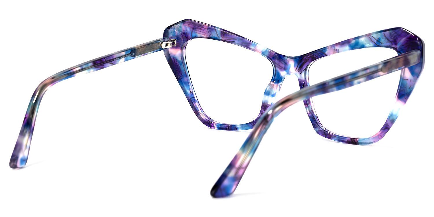 Kellee - Cat Eye Purple/Floral Eyeglasses - 3