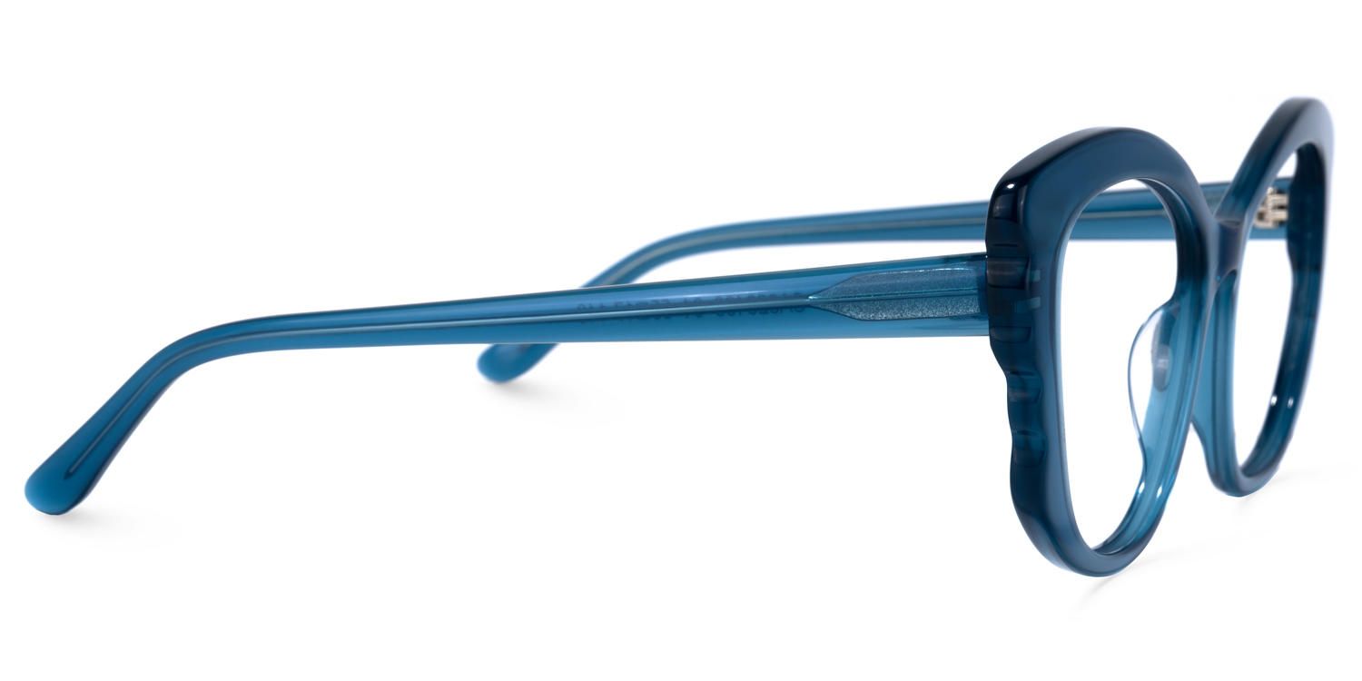 Geometric Blue Eyeglasses - 4