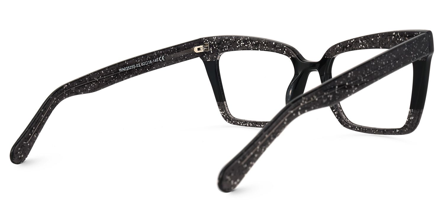 Galarza - Rectangle Black Eyeglasses product detail 3