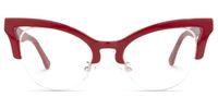 Drayton - Cat Eye Red Eyeglasses | Vooglam Angle View
