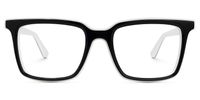 Chelsie - Rectangle Black Eyeglasses | Vooglam Angle View