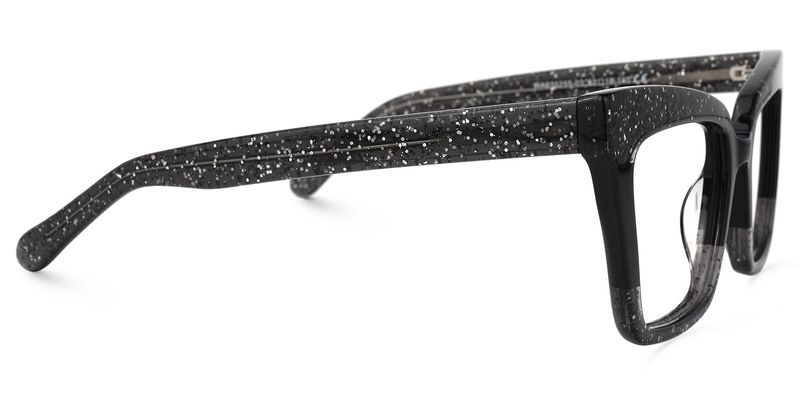 Galarza - Rectangle Black Eyeglasses - 4