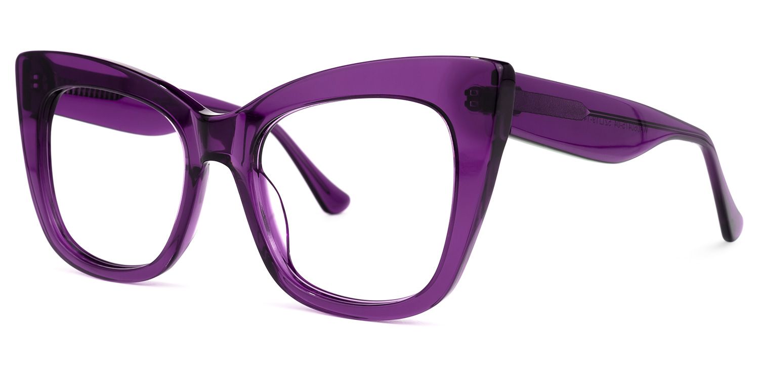 Escobar - Square Purple Eyeglasses | Vooglam Front View