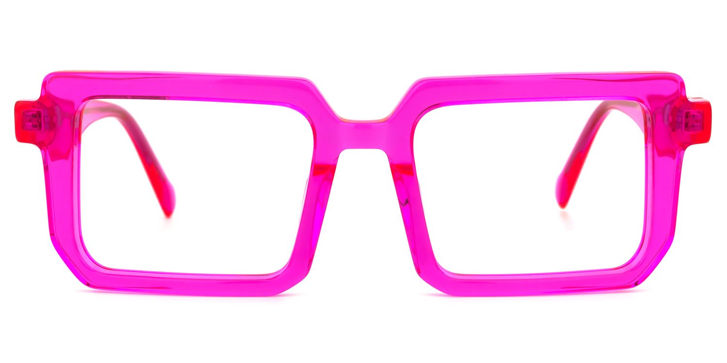 Cassiel - Rectangle Pink Eyeglasses | Vooglam Angle View