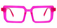Cassiel - Rectangle Pink Eyeglasses | Vooglam Angle View