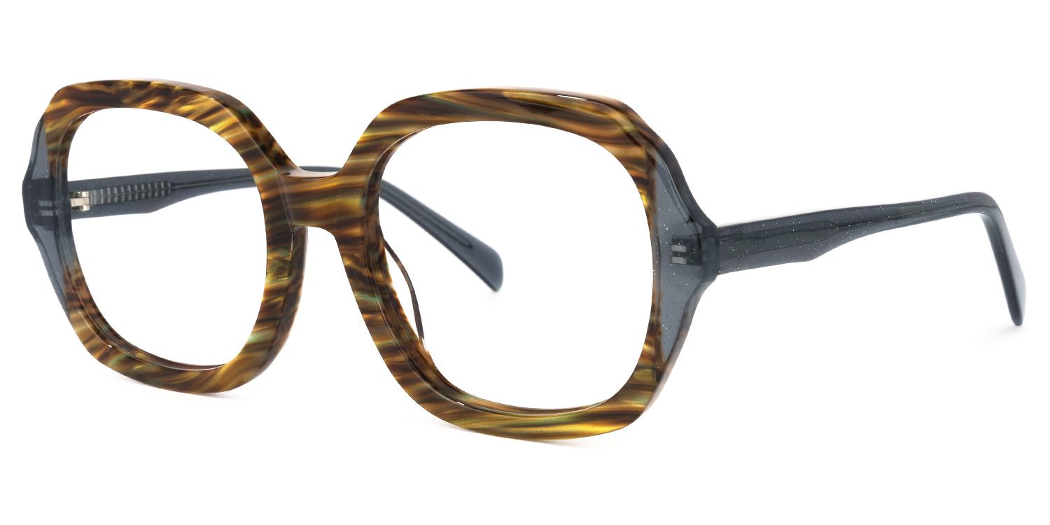 Square Grey Eyeglasses | Vooglam.com Front View