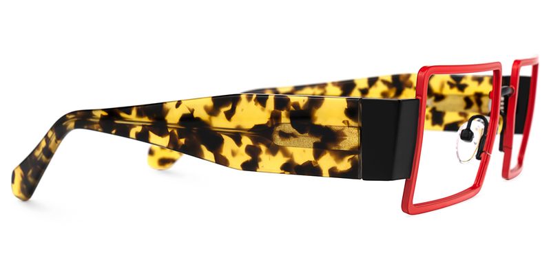 Anitta - Rectangle Red Eyeglasses - 4