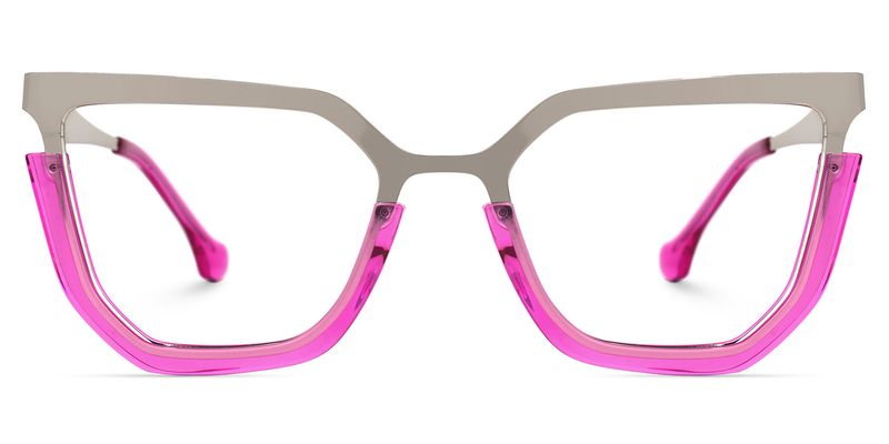 Leeza - Geometric Pink Eyeglasses