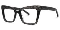 Galarza - Rectangle Black Eyeglasses | Vooglam Front View