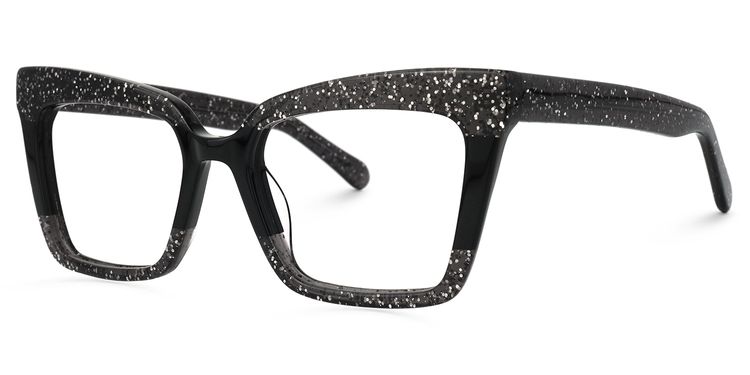 Galarza - Rectangle Black Eyeglasses | Vooglam