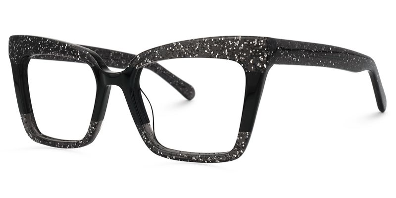 Galarza - Rectangle Black Eyeglasses