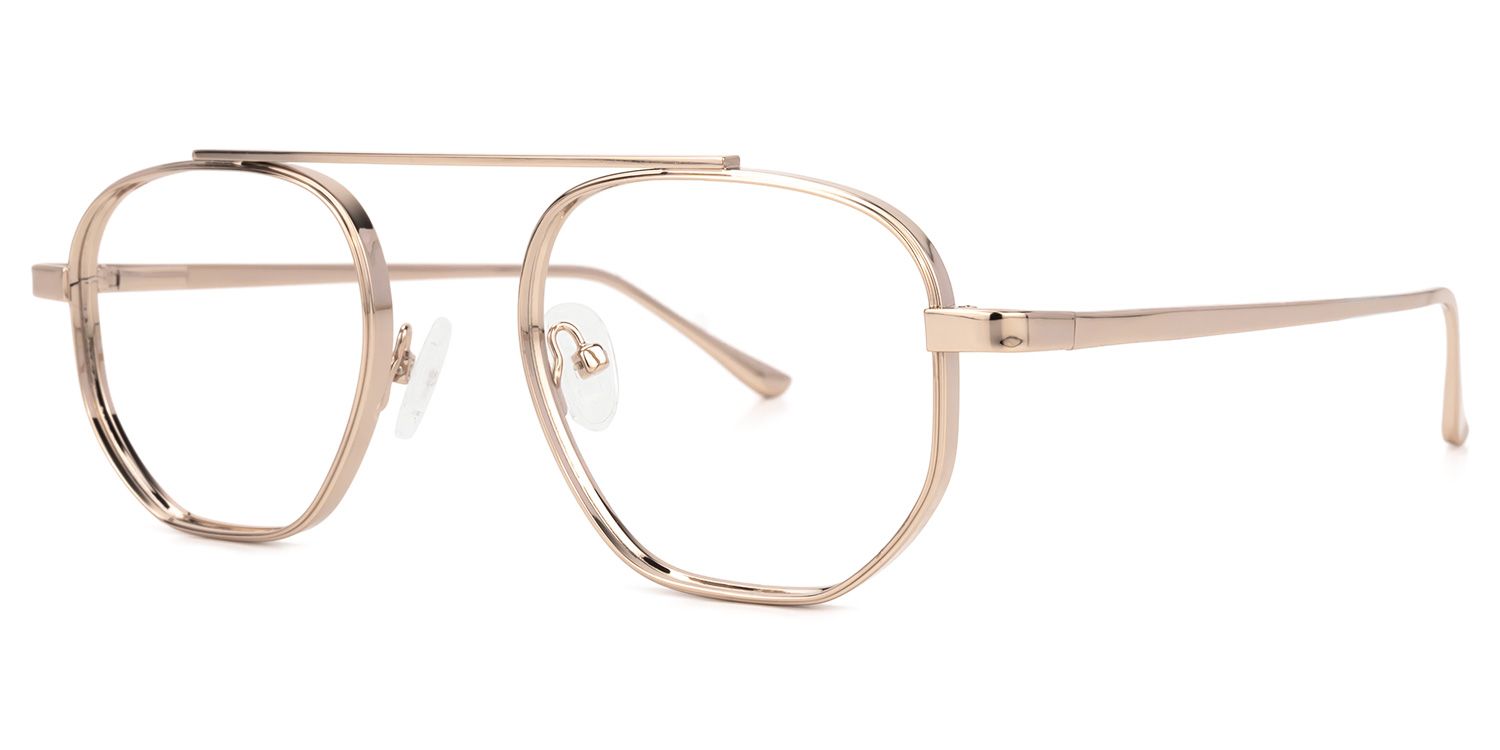 Aviator Gold Eyeglasses | Vooglam.com Front View