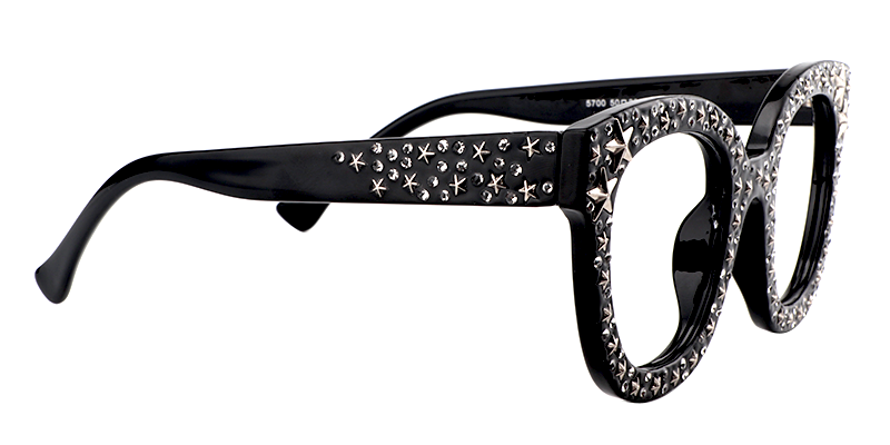 Shiny Round Black Eyeglasses  ▏Vooglam- 4