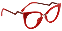 Arda - Red Cat Eye Glasses | Vooglam Side View
