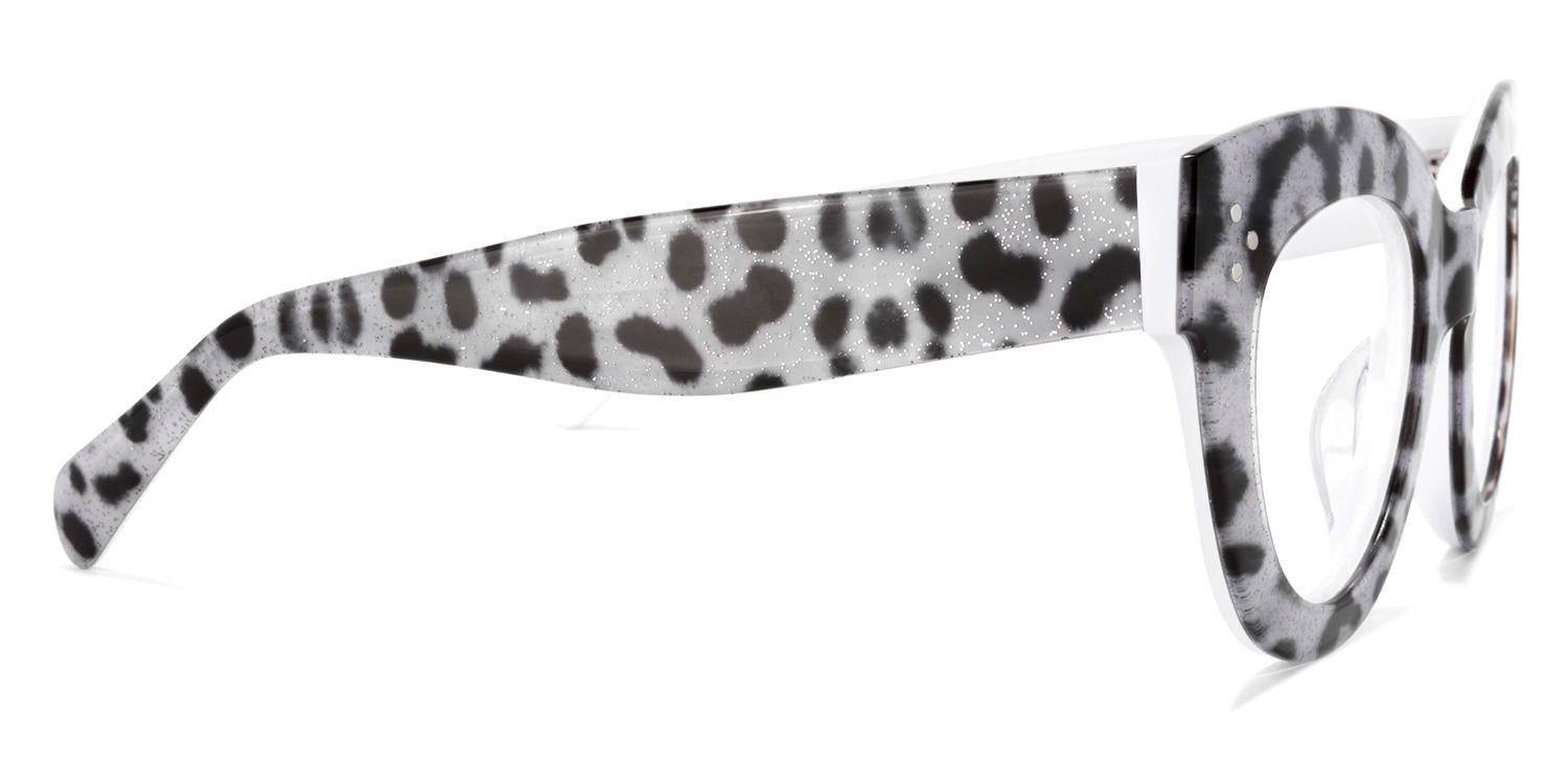 Oval Grey/Leopard Eyeglasses - 4