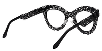 Bella - Butterfly Black Eyeglasses | Vooglam Side View