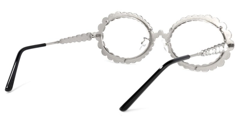 Ingra - Oval Silver Eyeglasses - 3