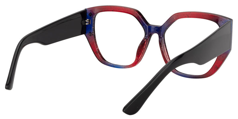 Xantara - Geometric Blue/Red Eyeglasses - 4