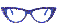 Exquisite Blue Cat Eye Glasses Angle View