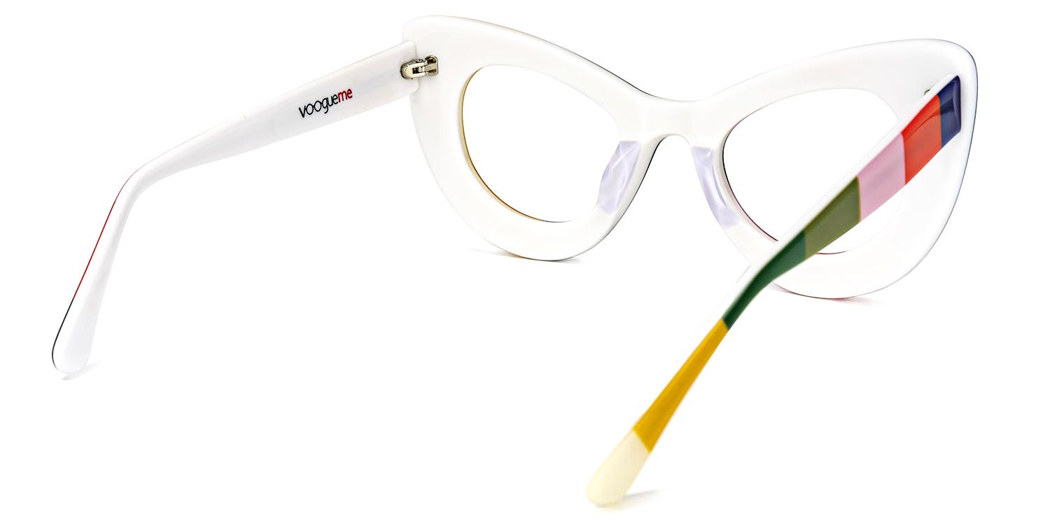 Weslie - Cat Eye Multicoloured Eyeglasses | Vooglam Side View
