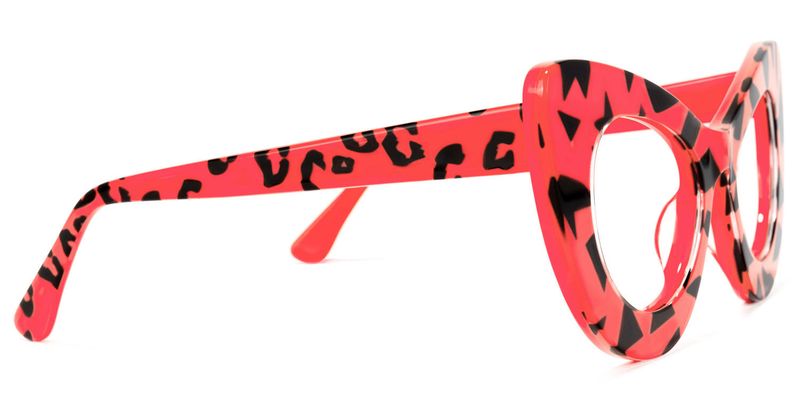 Weslie - Cat Eye Red/Leopard Eyeglasses - 4