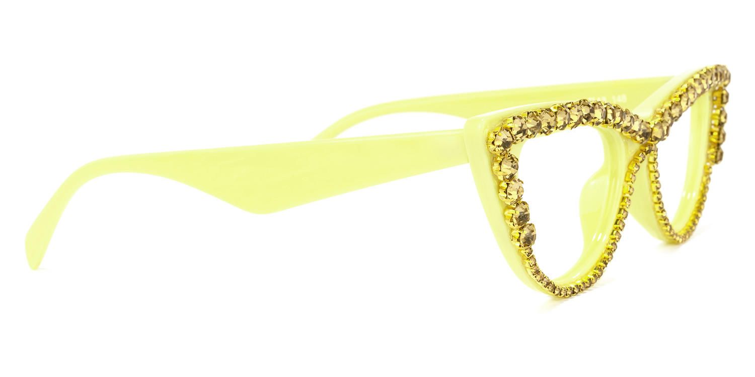 Cute Yellow Cat Eye Glasses- 4