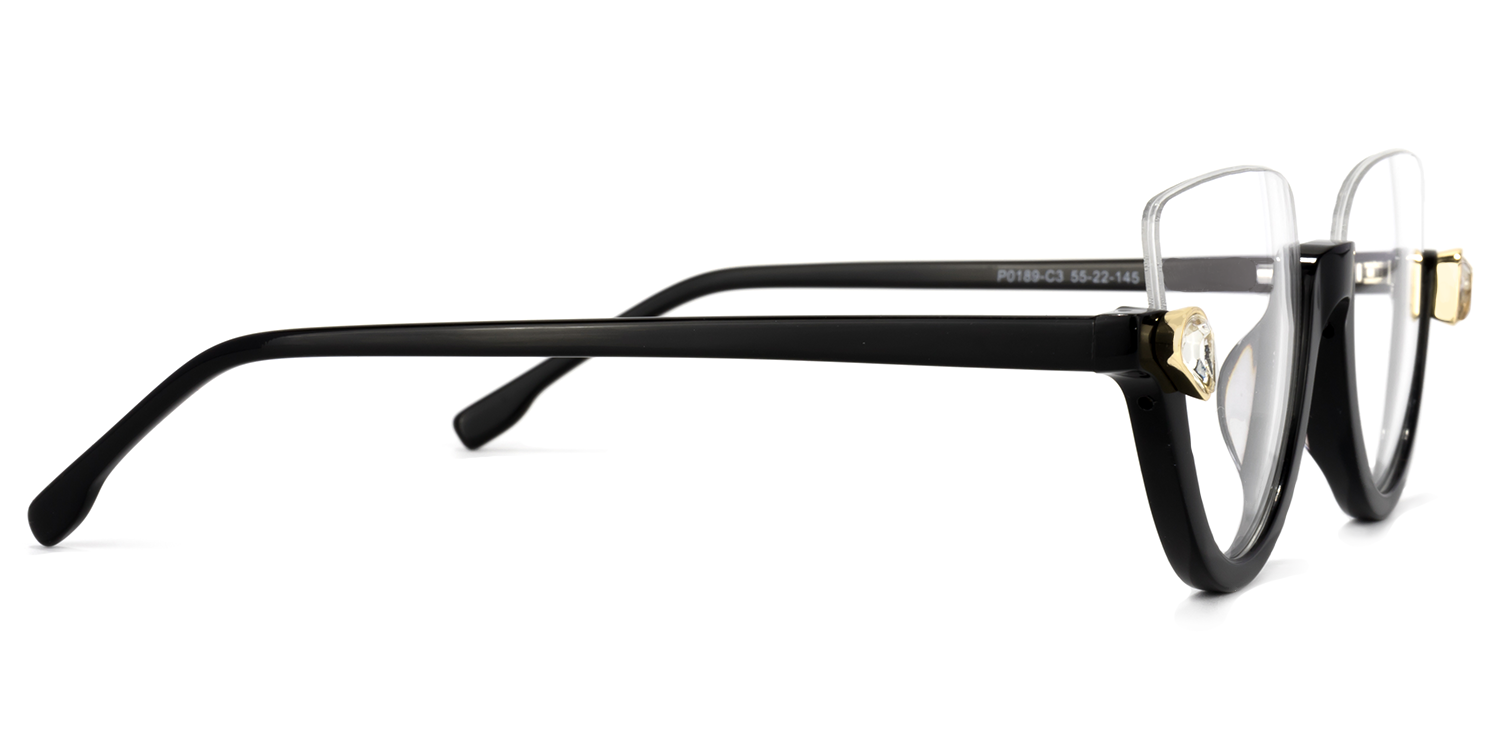 Sylvia - Cat Eye Black Eyeglasses | Vooglam 4
