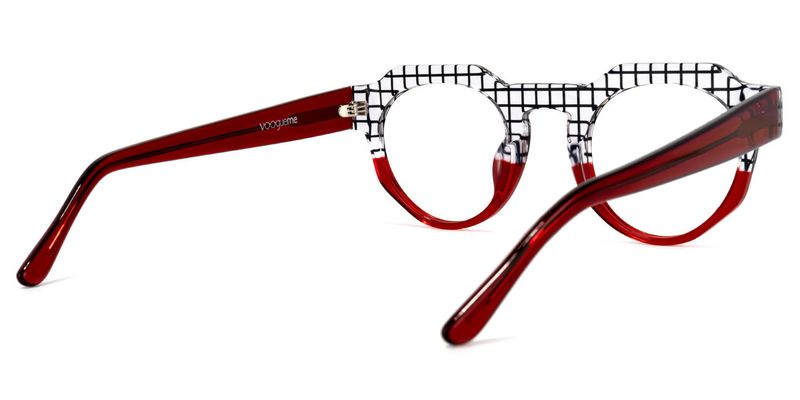 Annaisha - Round Red Eyeglasses - 3