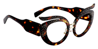 Christine - Geometric Tortoise Eyeglasses | Vooglam Side View