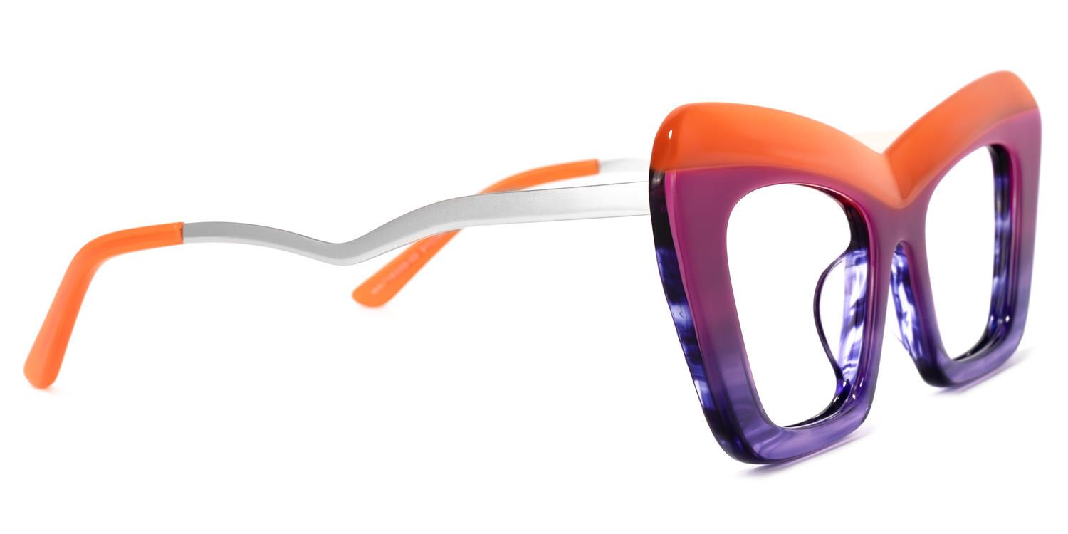 Dusica - Rectangle Orange Eyeglasses | Vooglam 4
