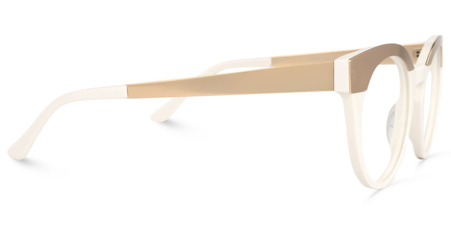 Levens - Round White Eyeglasses product detail 4