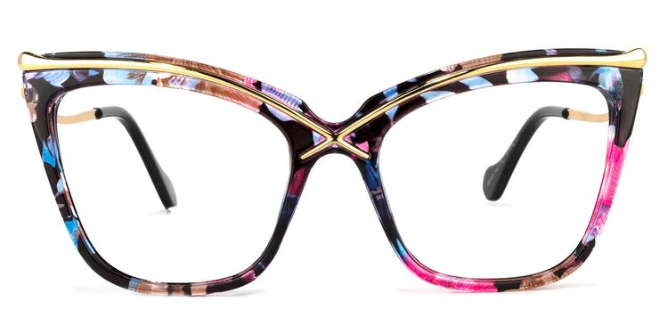 Janina - Cat Eye Floral Eyeglasses | Vooglam