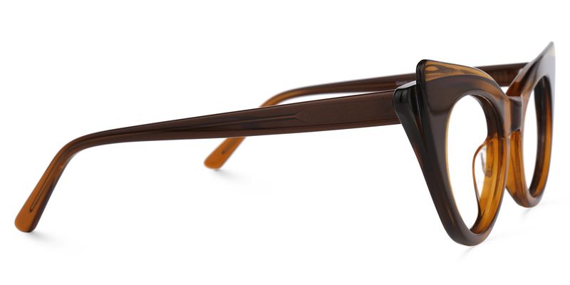Debra - Cat Eye Brown Eyeglasses - 4