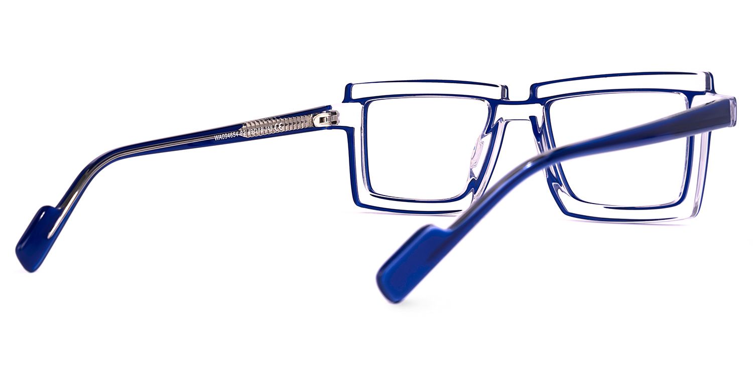 Joselyn - Rectangle Blue Eyeglasses - 3