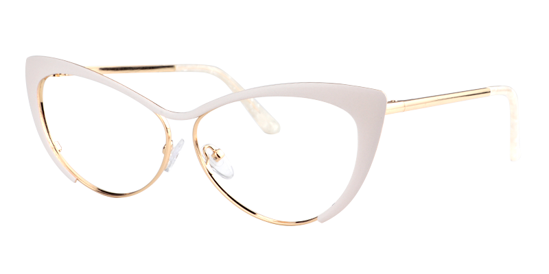 Annabelle - Cat Eye White Eyeglasses | Vooglam Front View