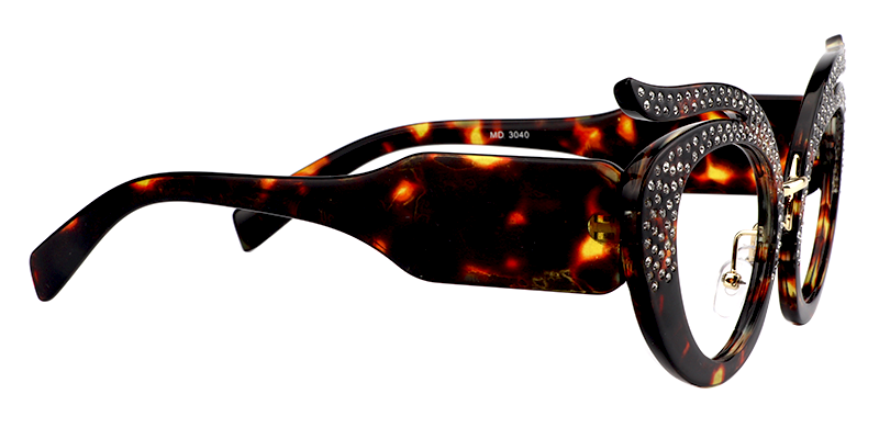 Christine - Geometric Tortoise Eyeglasses | Vooglam 4