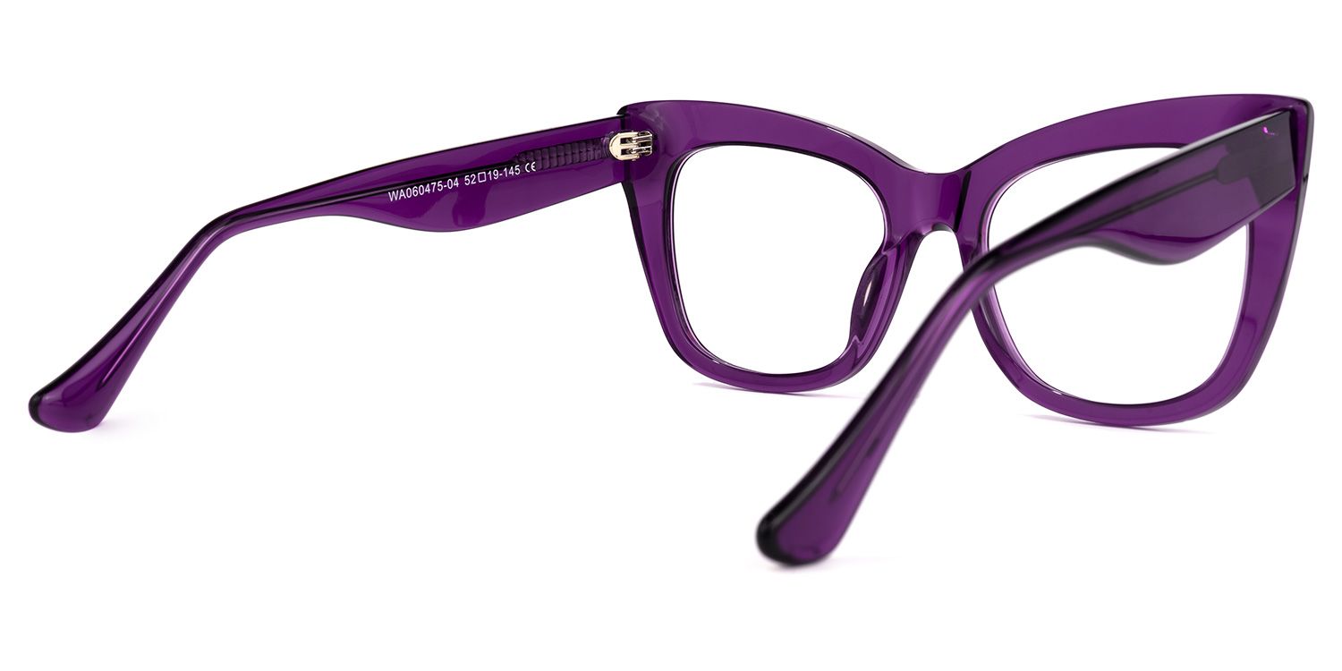 Escobar - Square Purple Eyeglasses | Vooglam Side View