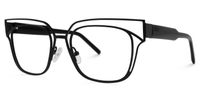 Kadie - Rectangle Black Eyeglasses | Vooglam Front View