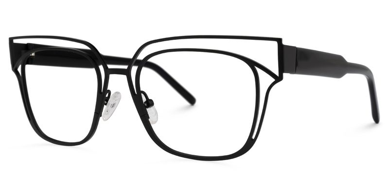 Kadie - Rectangle Black Eyeglasses - 2