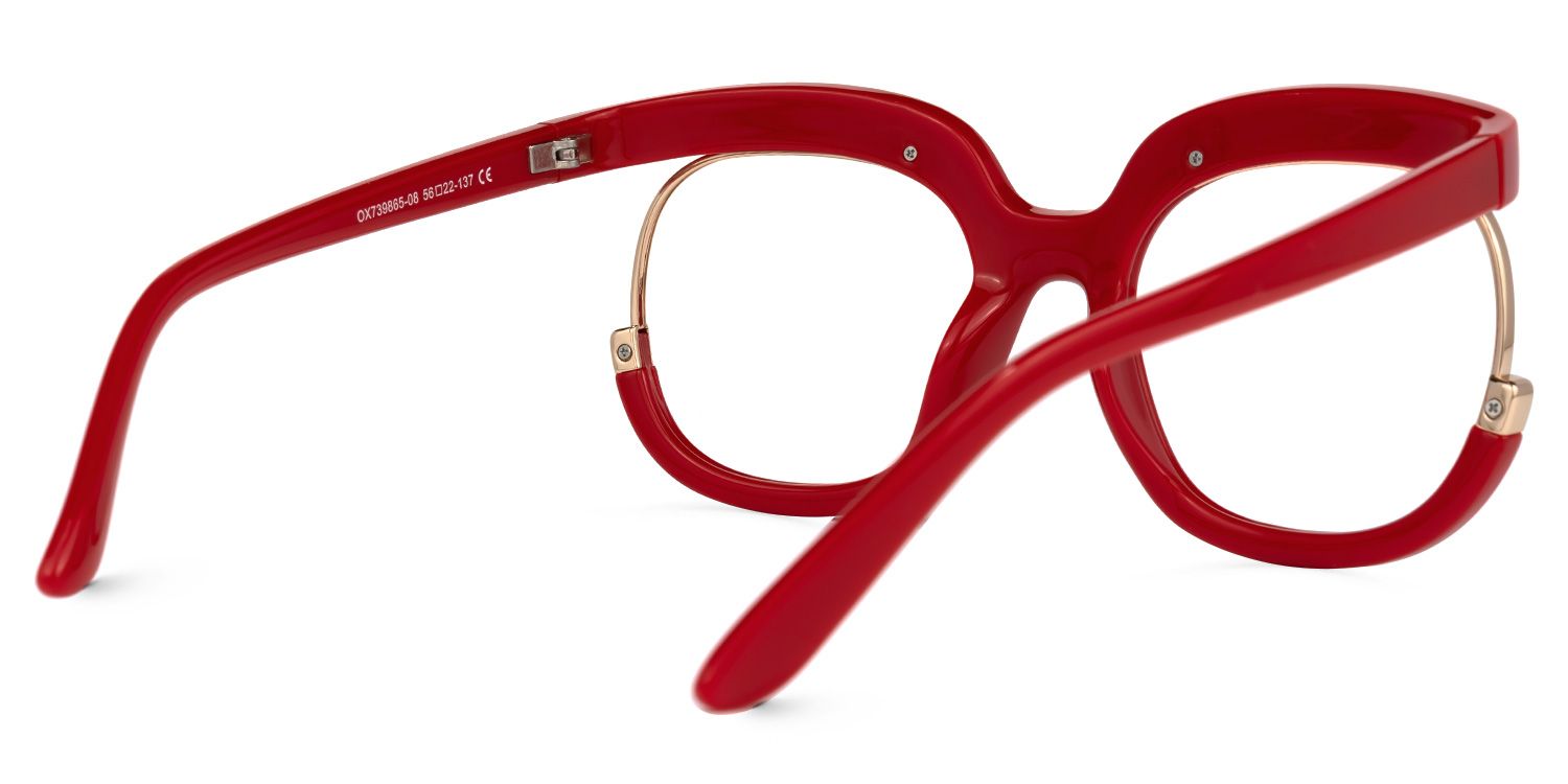 Fredia - Square Red Eyeglasses - 3