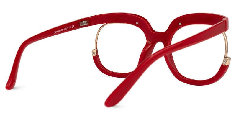 Fredia - Square Red Eyeglasses - 3