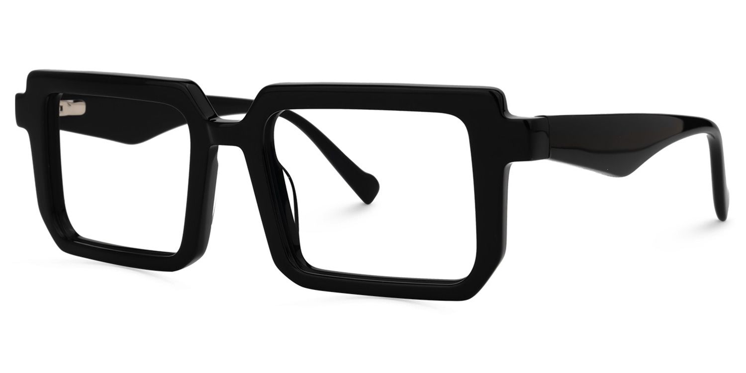 Cassiel - Rectangle Black Eyeglasses | Vooglam Front View