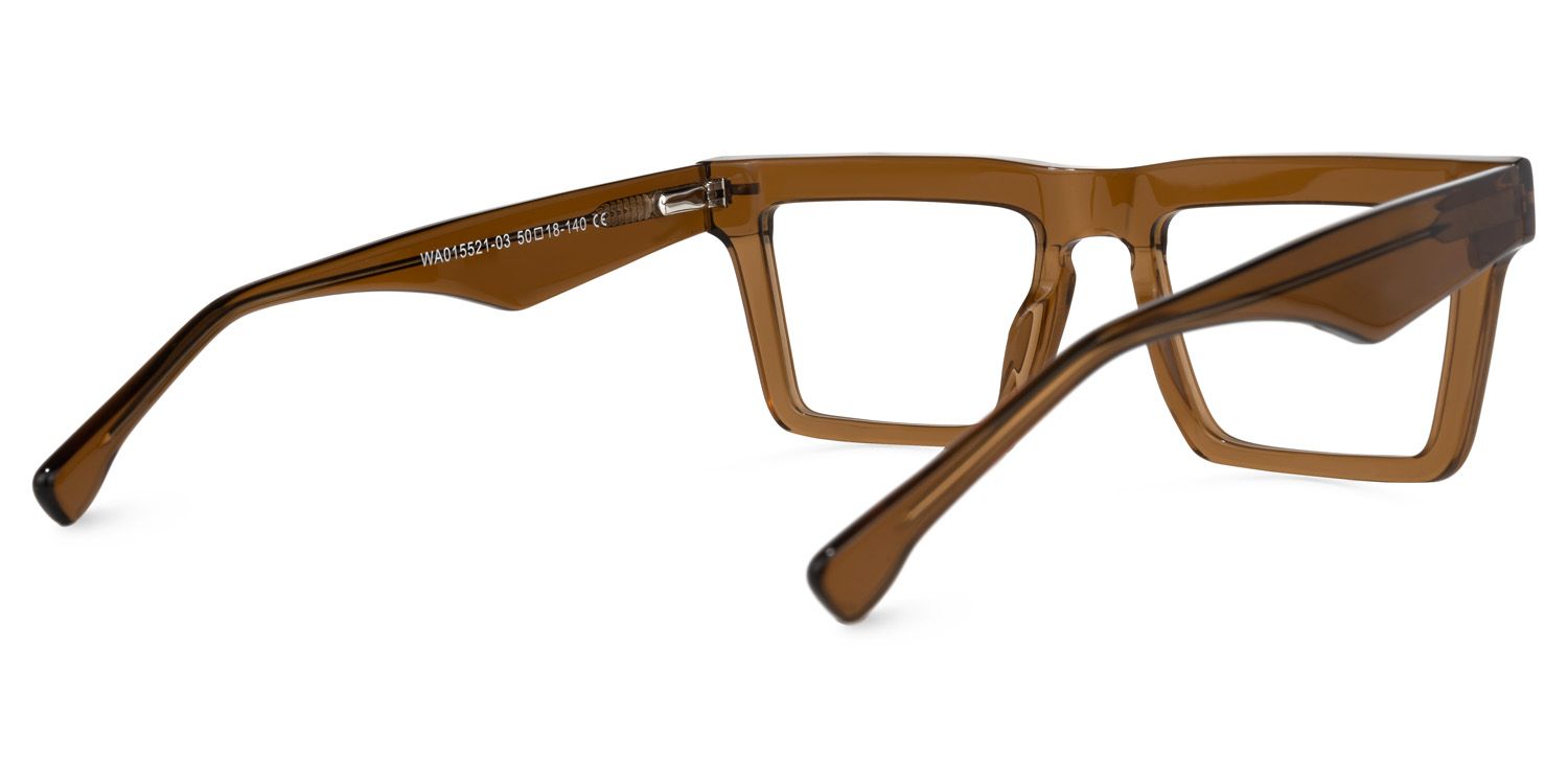 Kenty - Rectangle Brown Eyeglasses - 3