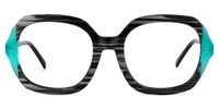 Square Turquoise Eyeglasses | Vooglam.com Angle View