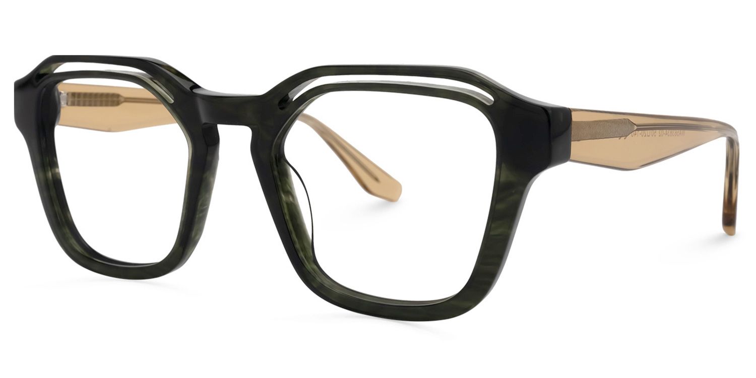 Square Grey Eyeglasses | Vooglam.com Front View